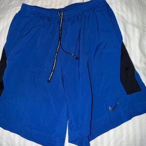 Nike Men's Royal Blue and Black Athletic Shorts